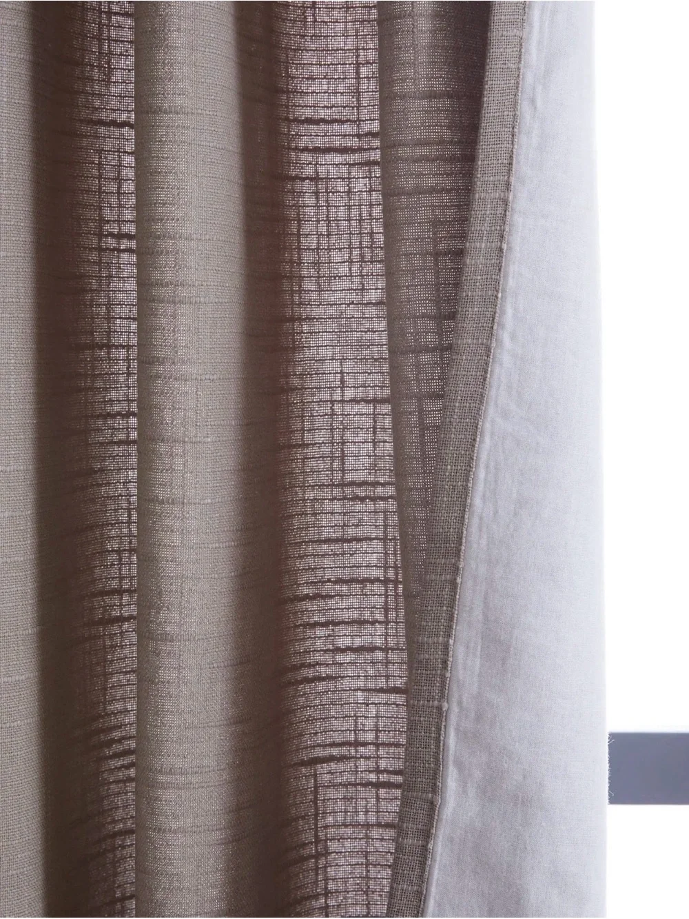Grey Cotton Slub Lined Curtain Panel 48x96 - Retail $55